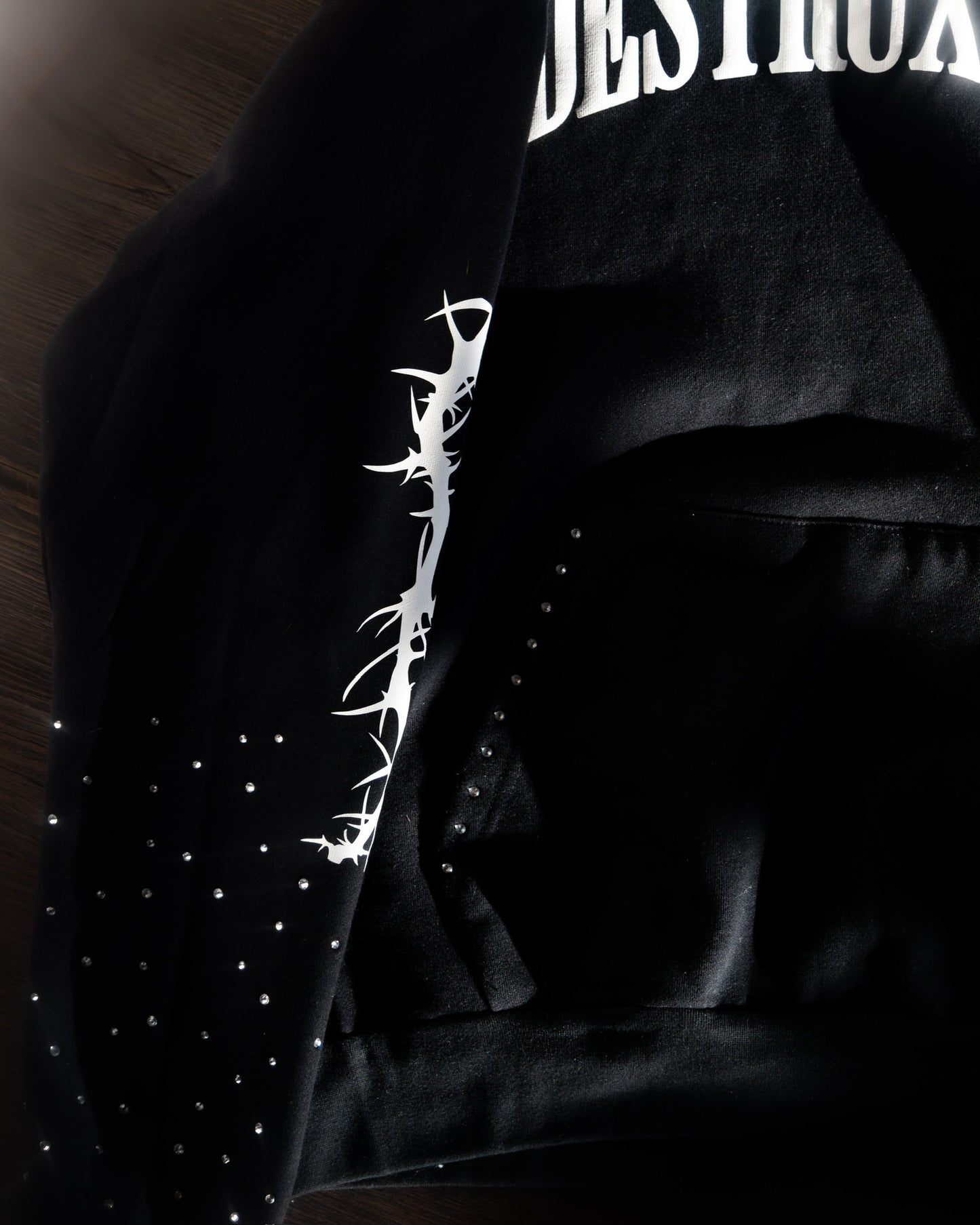 Rhinestone Hoodie (White)